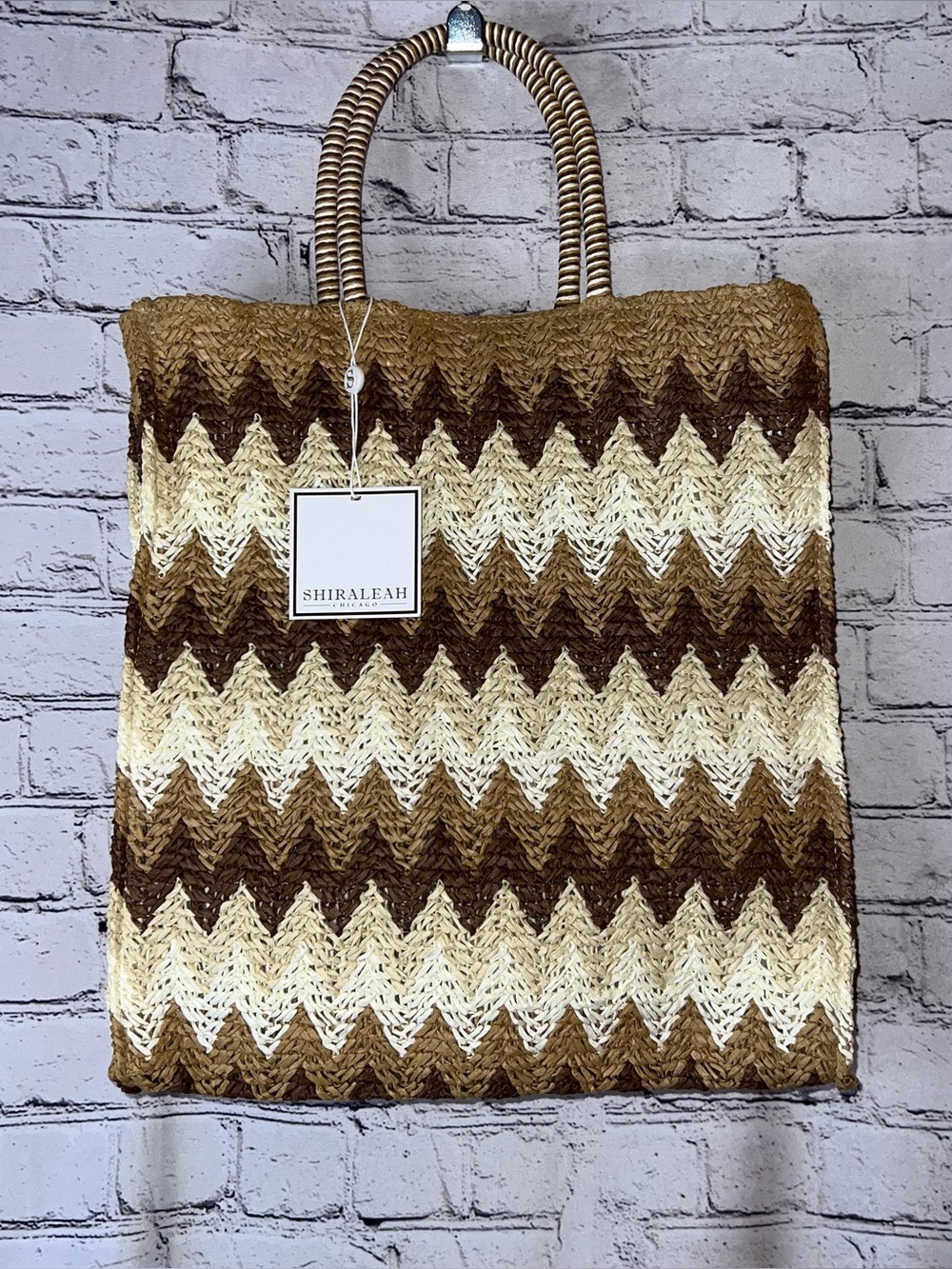 Shiraleah NWT‎ Cosima Zigzag Straw Tote